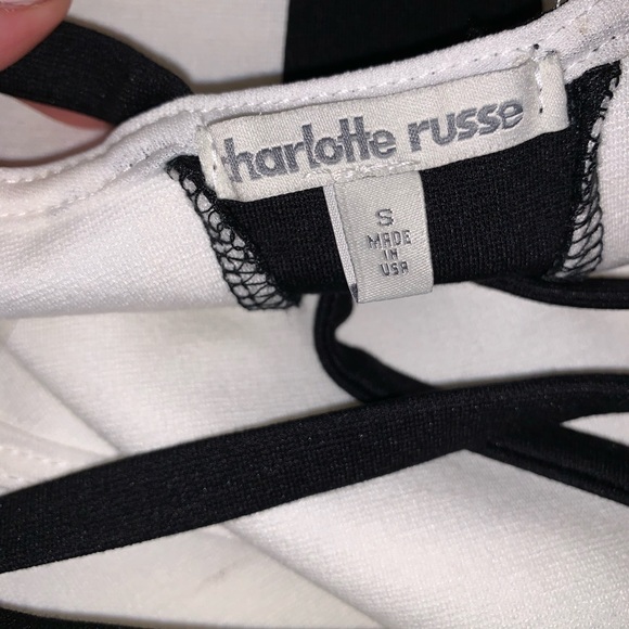 4/$25♦️CHARLOTTE RUSSE B&W Strappy Bodycon Dress - Picture 5 of 6
